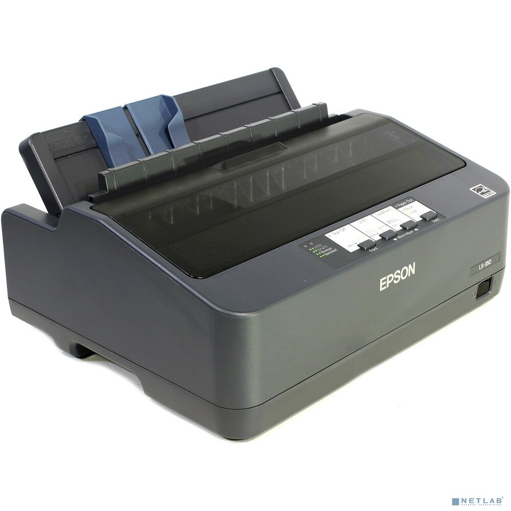 EPSON Принтер Epson LX-350 C11CC24031/C11CC24032 Формат А4, ширина печати 80 колонок, скорость 357 зн./сек. (12 cpi) в режиме HSD, интерфейсы: USB, LPT, COM, память 128 Кб