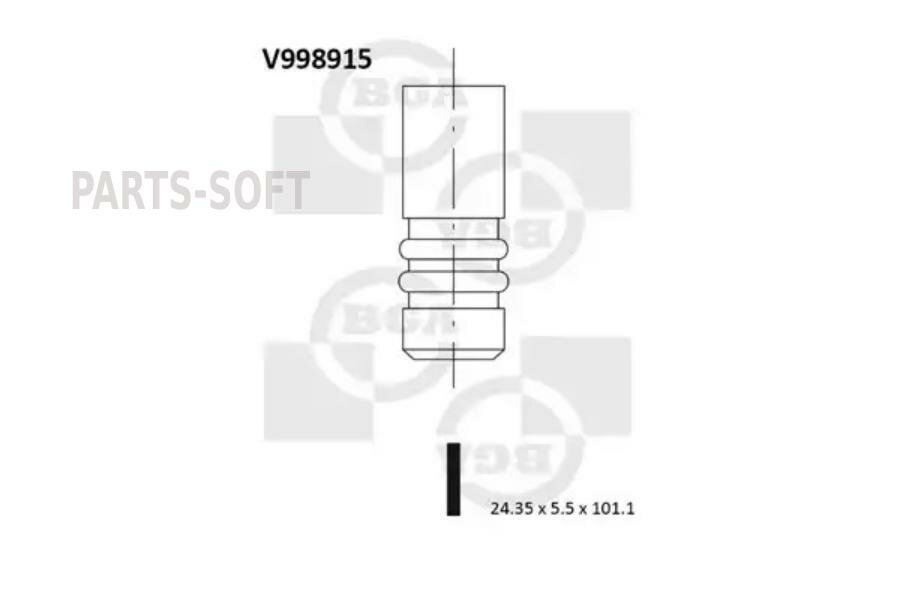 BGA V998915 клапан 24.4x5.5x101.1 EX CIT C2/C3/C4/PGT 206/307/1007 1.4 16V (KFU(ET3J4)) 04- Bga V998915