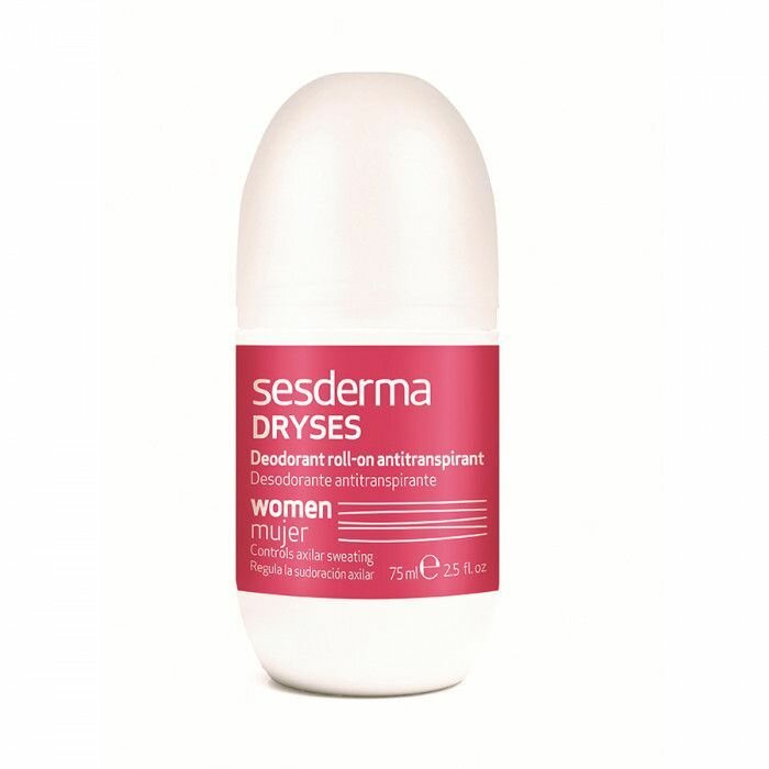 Sesderma DRYSES - шариковый дезодорант-антиперспирант для женщин на основе хлоргидрата аллюминия, бисаболола и триклозана, 75 мл