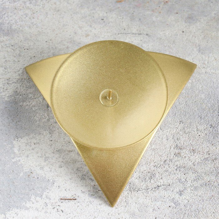 Подсвечник "Звездочка" металл на одну свечу, 9х3,5 см, золотой - фотография № 3