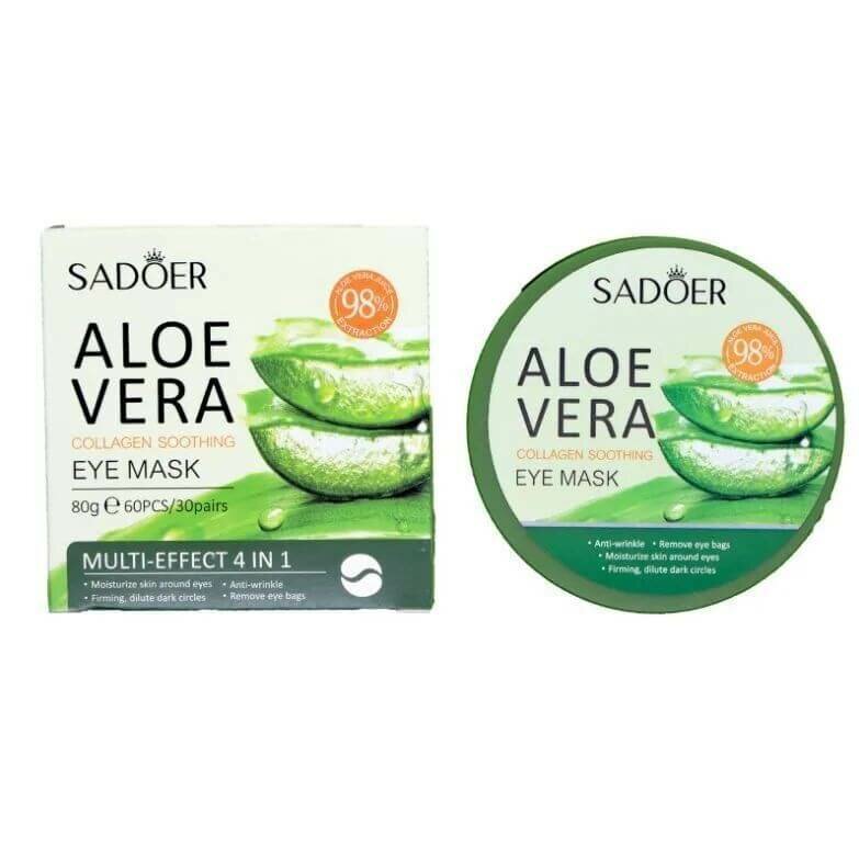 Патчи для век ALOE VERA Мульти - Эффект 4 в 1 80г (банка 60 шт) SADOER