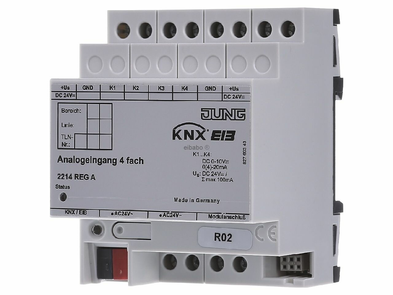 Аналоговый вход KNX, 4 канала 2214 REG A – Jung – 4011377996052