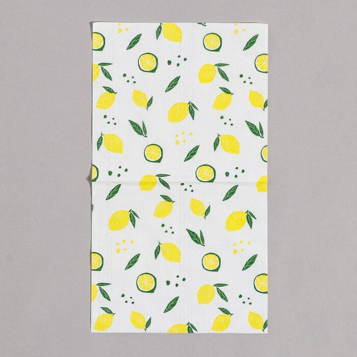 Салфетки бумажные "Лимон" 60 шт (комплект из 8 шт) - фотография № 3