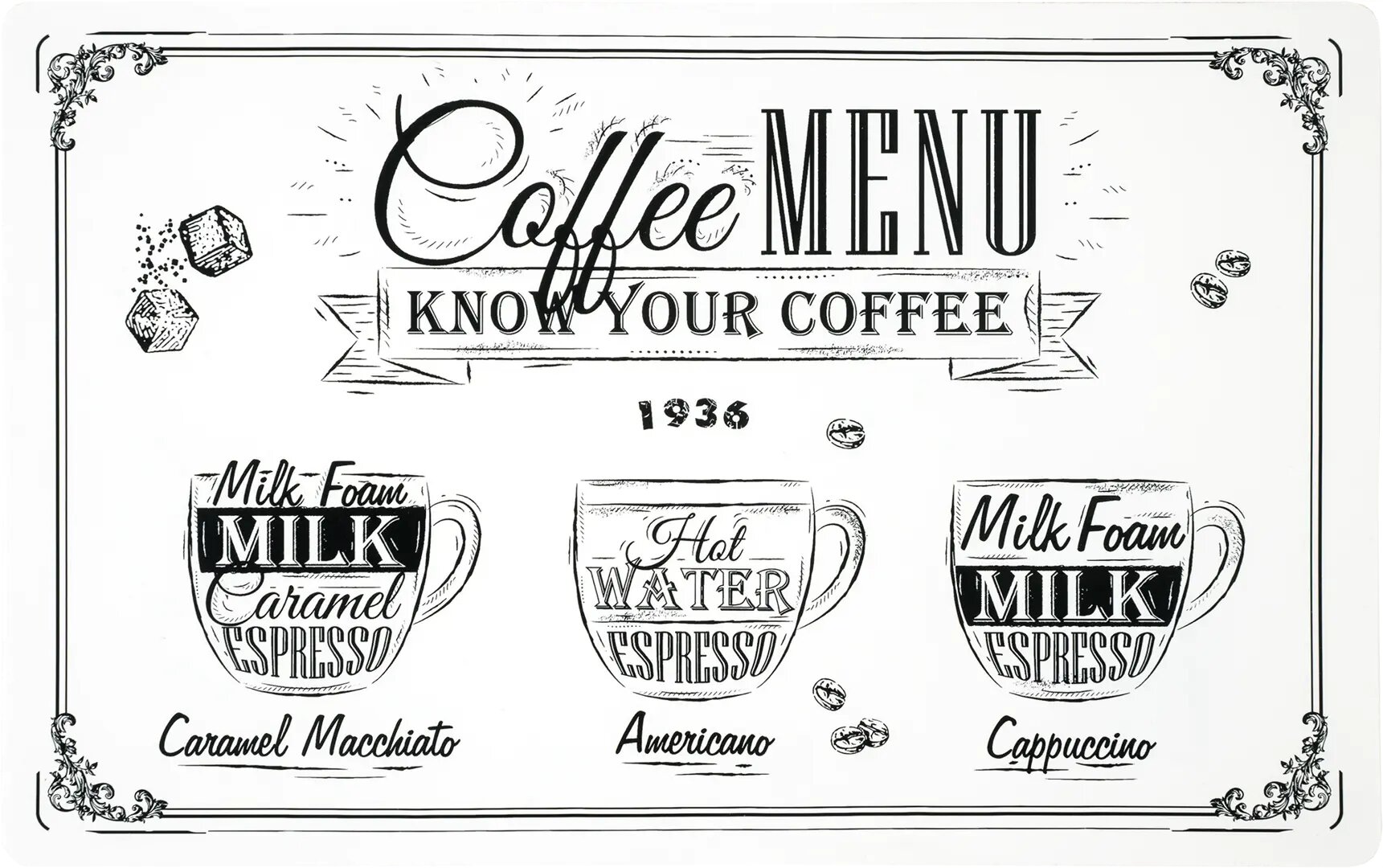 фото Салфетка сервировочная Романо 26x41 см прямоугольная ПВХ цвет чёрный/белый