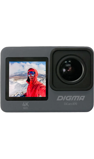 Экшн-камера DIGMA DiCam 870 16МП 3840x2160 900 мА·ч