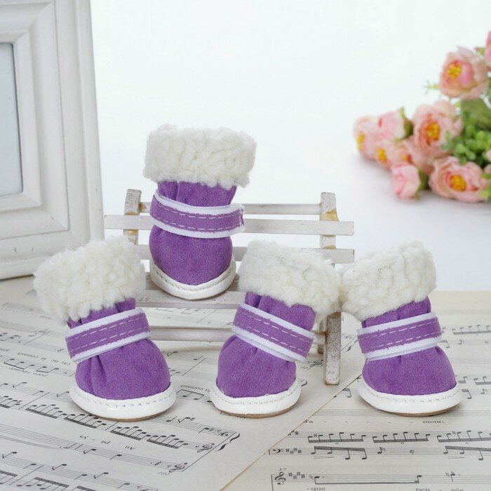 Ботинки "На прогулку", набор 4 шт, 4 размер, фиолетовые 9798504 - фотография № 8
