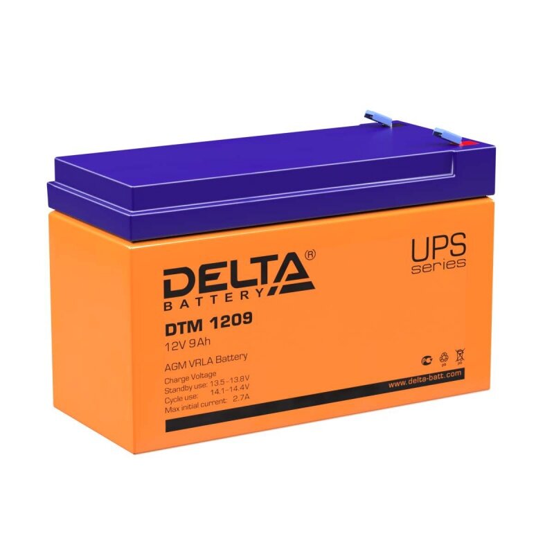 АКБ ИБП 12 В 9 А/ч п.п. Delta DTM AGM 151 х 65 х 94 DELTA AVTO DTM 1209 | цена за 1 шт