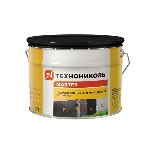 фото Мастика битумная холодная технониколь AquaMast для фундамента, 3кг