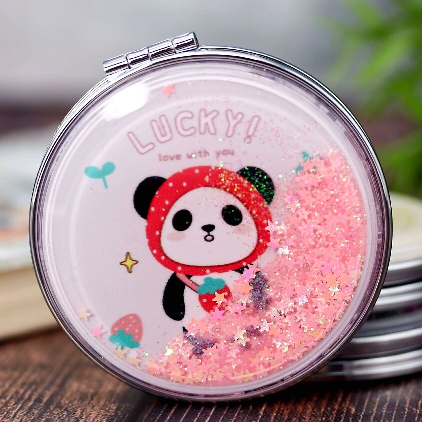 фото Зеркало "Lucky panda strawberry", pink