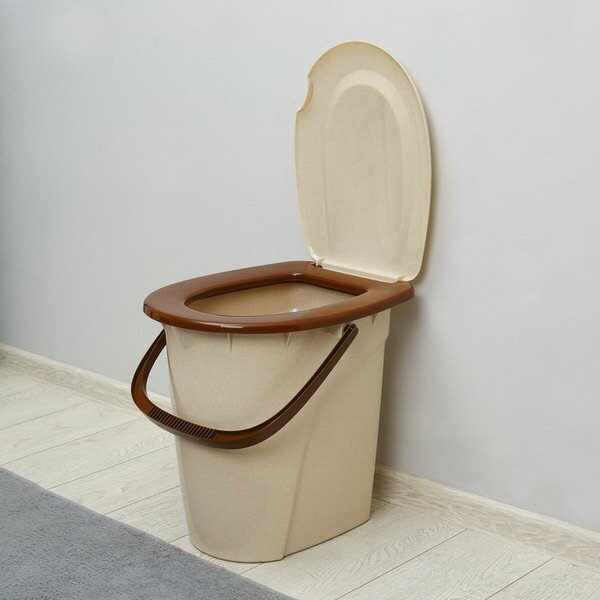 Ведро-туалет h = 40 см 24 л съёмный стульчак бежевое