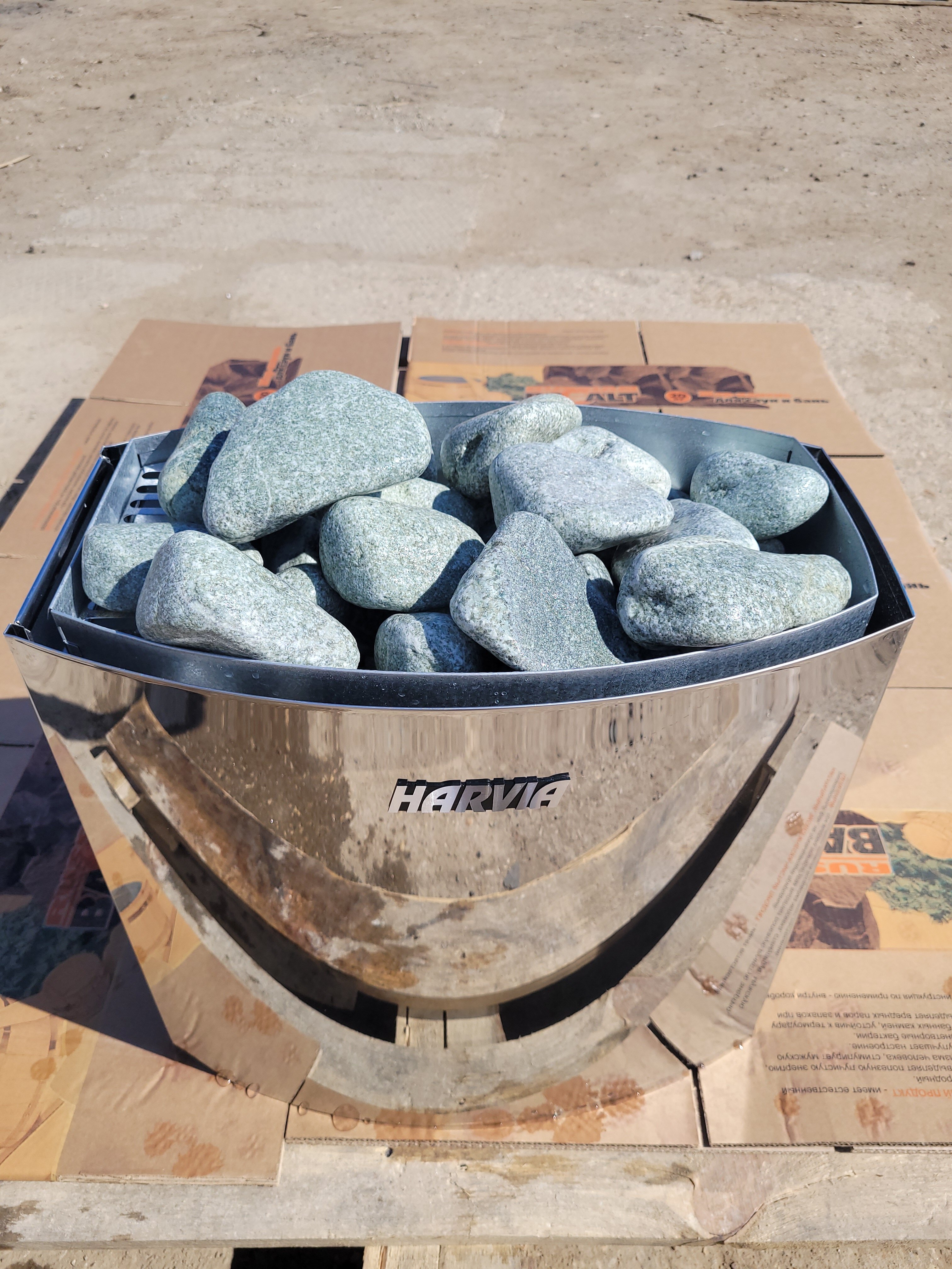 Жадеит шлифованный камни для бани и сауны (фракция 4-8 см) упаковка 5 кг