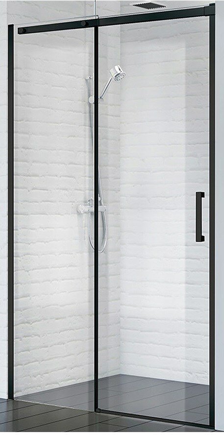 Душевая дверь BelBagno Acqua 130 ACQUA-BF-1-130-C-NERO профиль черный/стекло прозрачное