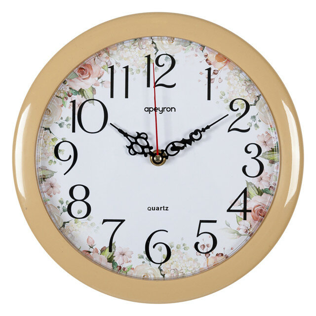 фото часы настенные APEYRON PL200906 пластик бежевый/белый