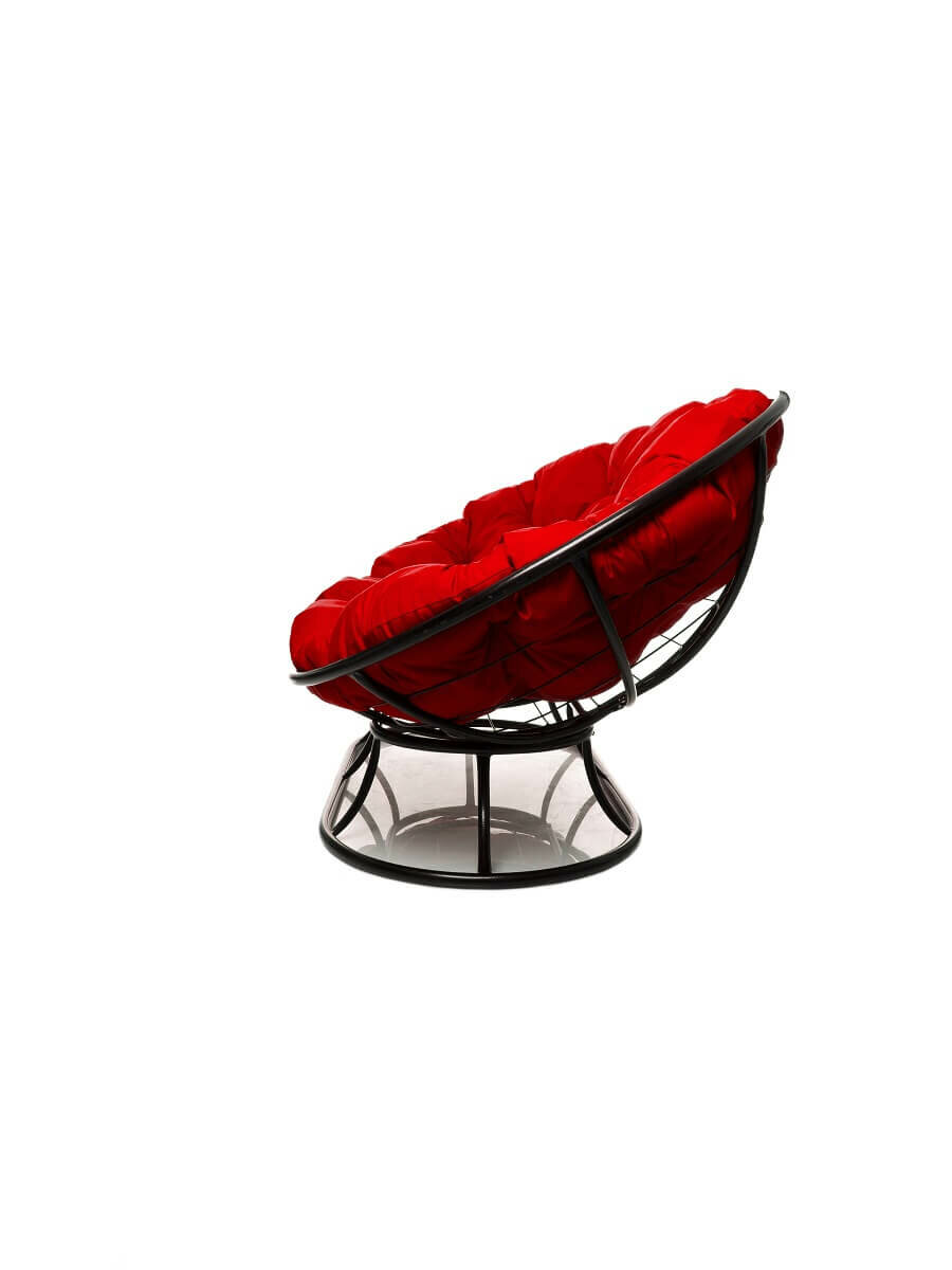 Садовый диван "Мамасан" без ротанга черное с красной подушкой M-Group - фотография № 4