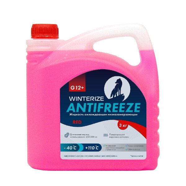 Охлаждающая жидкость Winterize Антифриз G12+ розовый -40 3кг