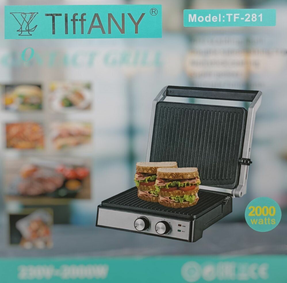 фото Электрическая грильница с мощностью 2000Вт. Черный