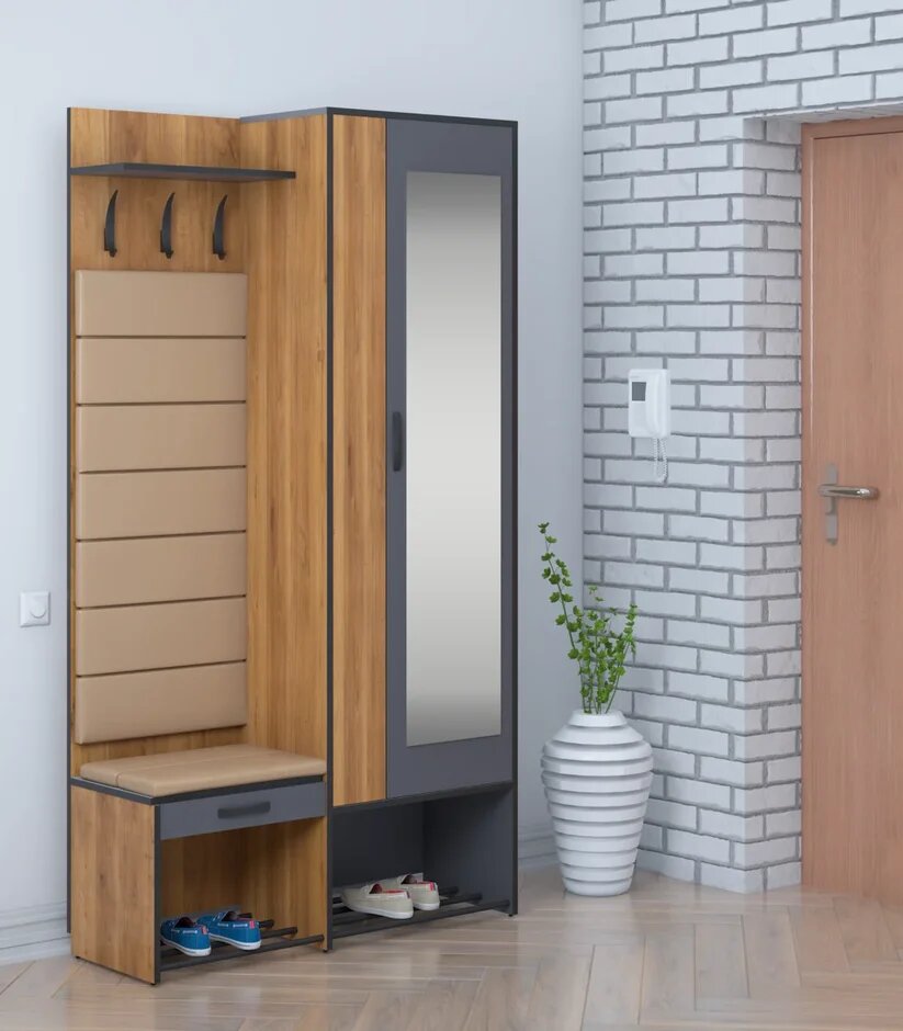 Прихожая Ивару Ольга Лофт 4 Дуб Крафт Золотой 110x35x200