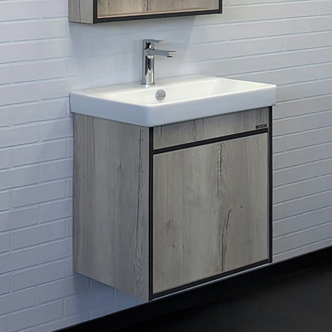 фото Comforty Тумба с раковиной Comforty Вена 55 подвесная, дуб дымчатый