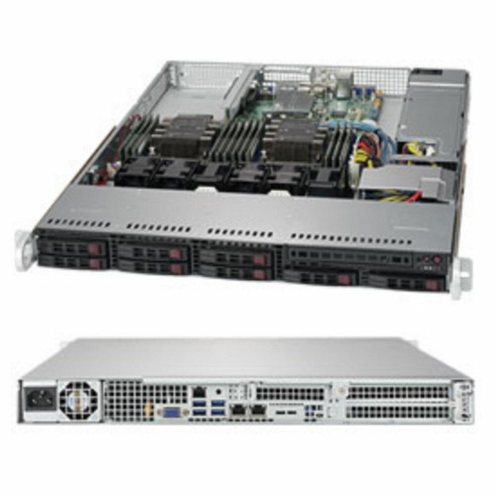 Сервер Supermicro SuperServer 1029P-WT 2 x /без ОЗУ/без накопителей/количество отсеков 2.5" hot swap: 8/1 x 600 Вт