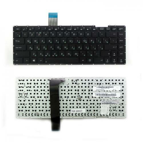 Клавиатура для ноутбука Asus X401 X401A X401U Series. Плоский Enter. Черная без рамки. PN: AEXJ1U00010
