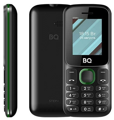Телефон BQ 1848 Step+ Black/Green (черный/зеленый)