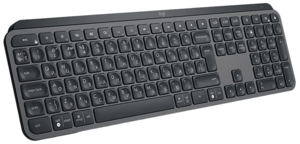 Игровая беспроводная клавиатура Logitech MX Keys графит, русская, 1 шт.