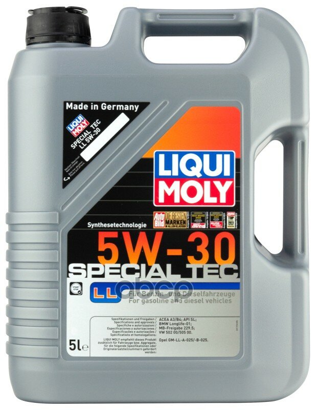 LIQUI MOLY 2448 LiquiMoly 5W30 Special Tec LL (5L)_масло моторное! синт. \ API SL/CF ACEA A3/B4