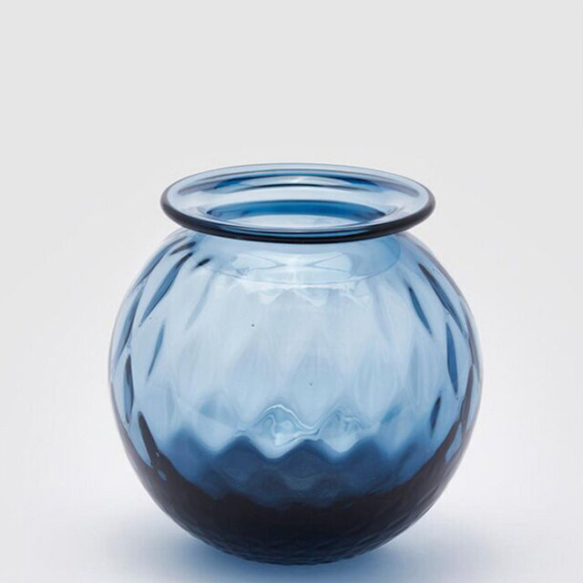 EDG Стеклянная ваза Rossella 15 см голубая 10753480
