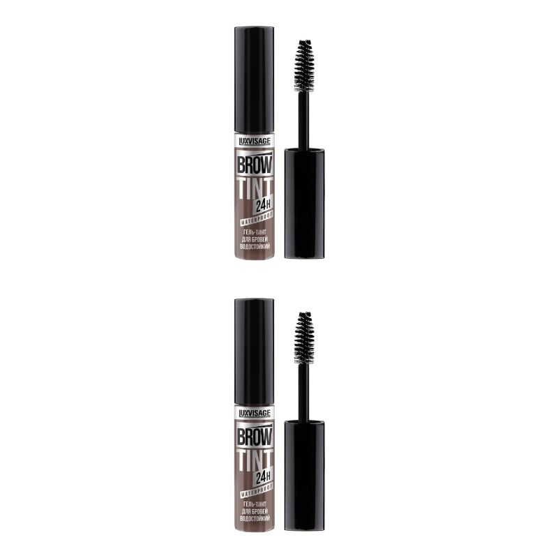 Гель тинт для бровей LUXVISAGE, BROW TINT WATERPROOF 24H, ash brown, тон 103, водостойкий, 2 уп