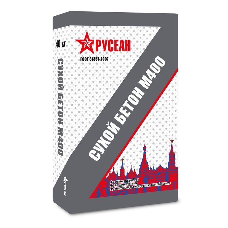 Сухой бетон Русеан М-400 40 кг 2 шт.