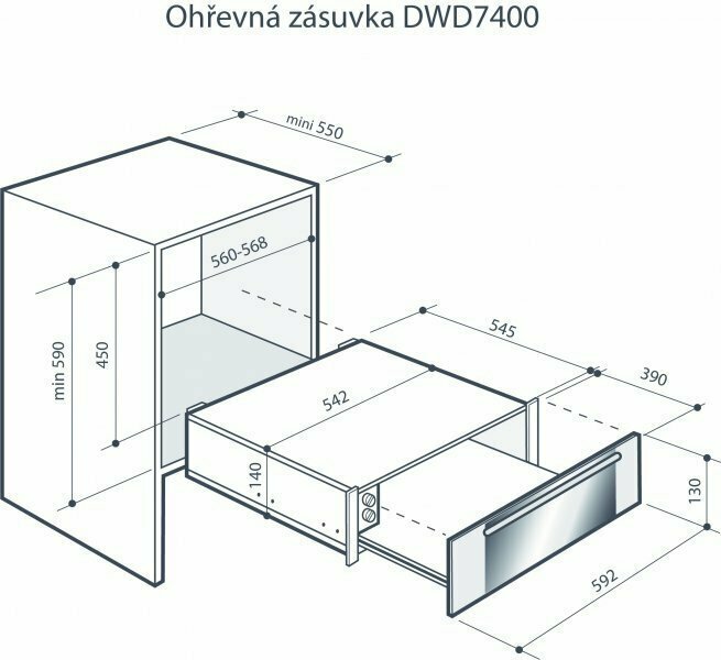 Встраиваемый шкаф для подогрева посуды De Dietrich DWD7400G