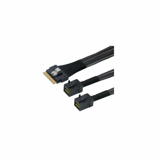 Кабель LR-Link SlimSAS x8 to 2 x miniSAS HD (SFF-8654 x8 - 2 x SFF-8643) Cable 800mm