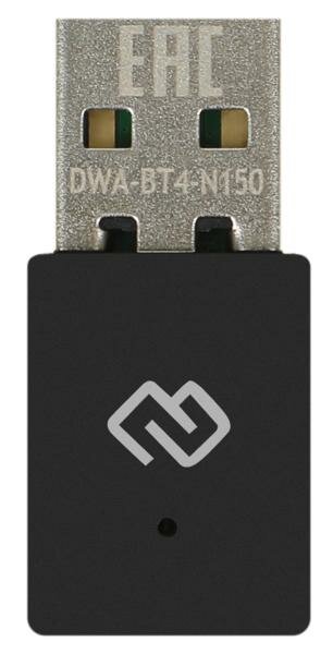 Сетевой адаптер WiFi + Bluetooth Digma DWA-BT4-N150 USB 2.0