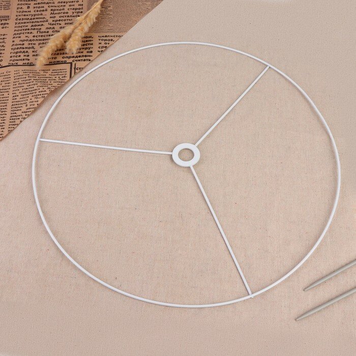 фото Основа для плетения торшера «Круг», металлическая, d = 40/40,5 см, цвет серебряный