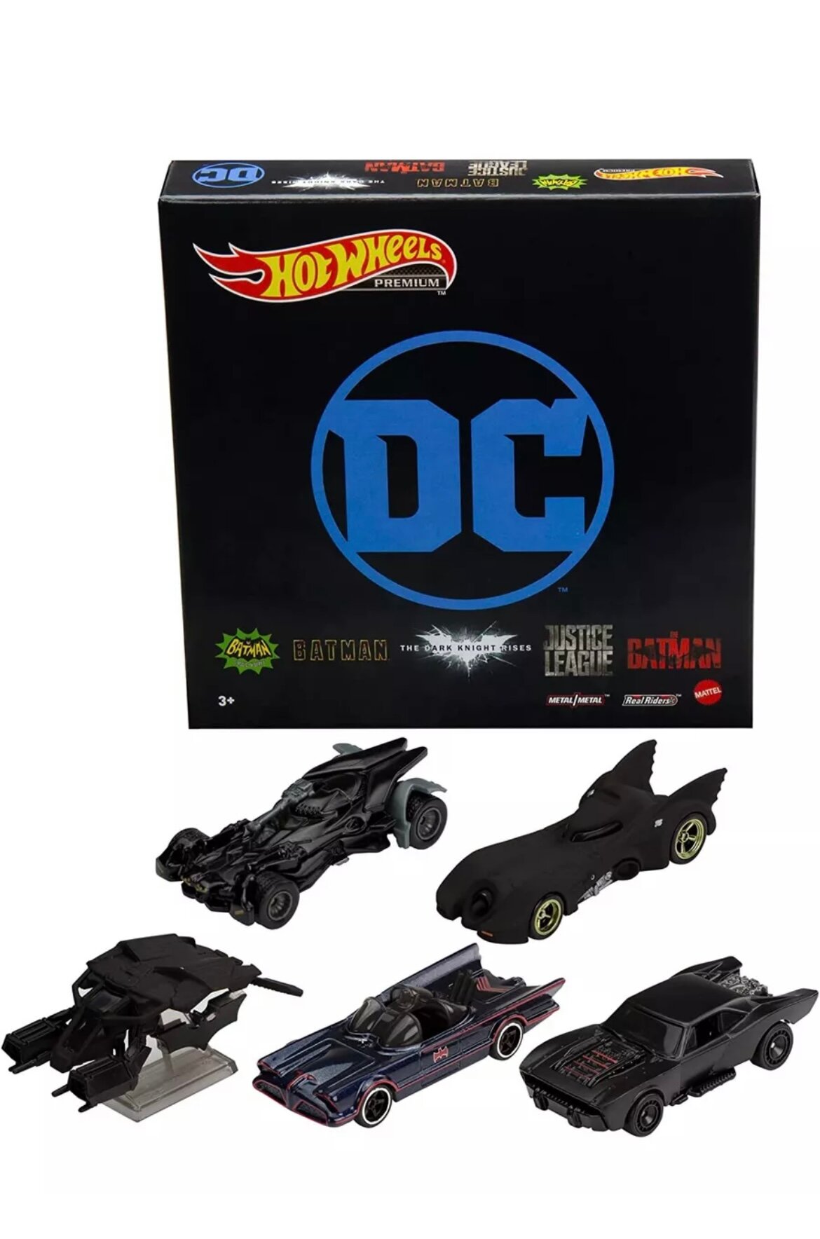 Коллекционный набор машинок Hot Wheels Premium Batman Bundle (Хот Вилс Премиум комплект Бэтмен 5 машинок)