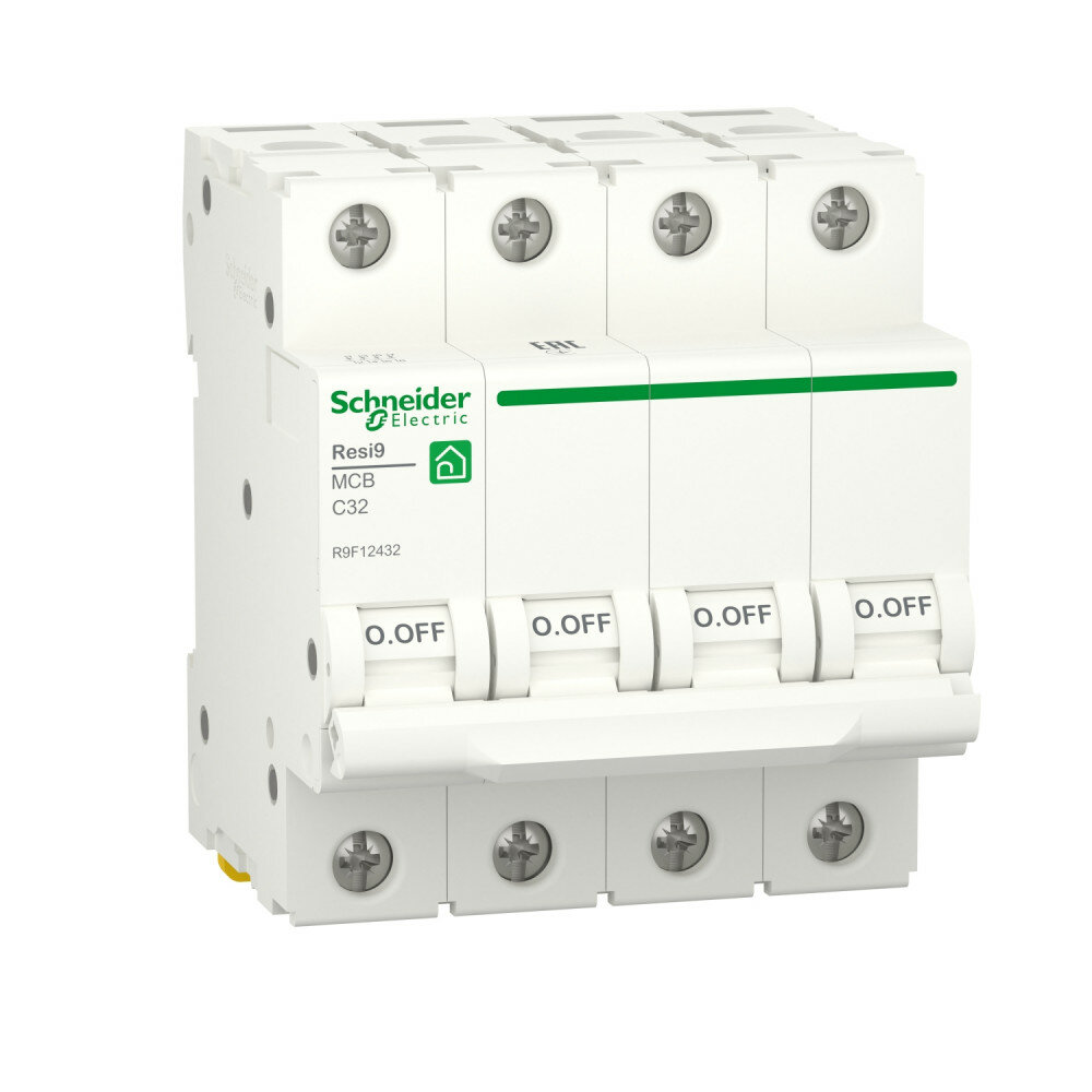 Schneider Electric RESI9 Автоматический выключатель (АВ) С 32А 4P 6000A R9F12432 (5 шт.)