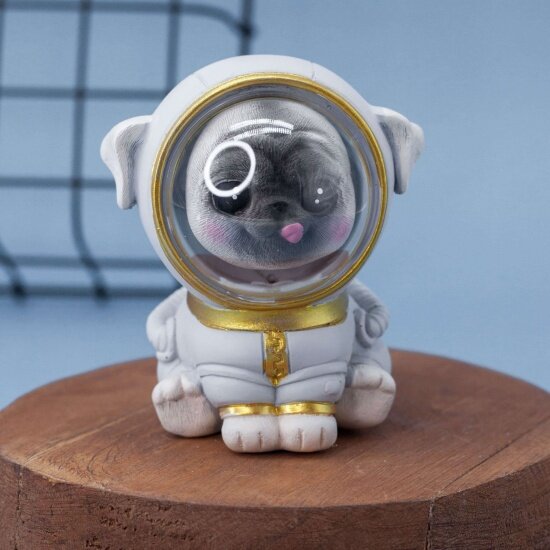 Ночник Ilikegift "Dog space suit", black