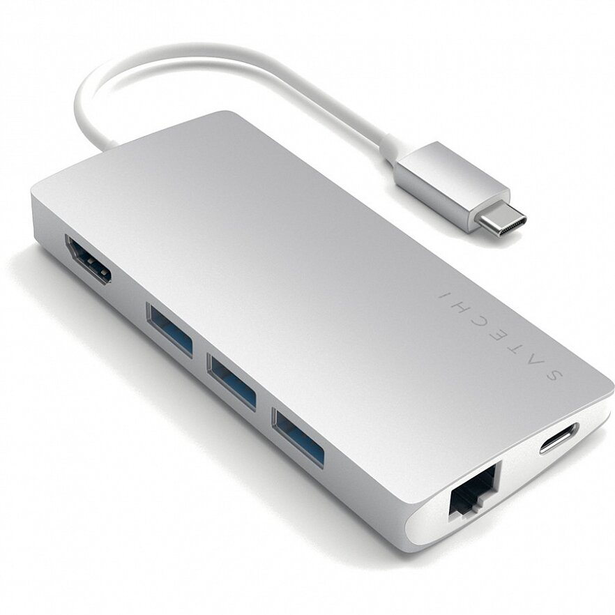 USB-концентратор Satechi Aluminum Multi-Port Adapter 4K with Ethernet V2 Silver