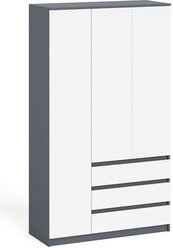 Шкаф 3-х ств. с ящиками СВК Мори 1200.1 цвет графит/ белый размер 120х51х210