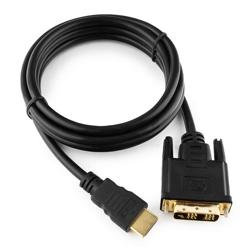 Кабель HDMI - DVI, М/19М, 1.8 м, поз. р, экр, Cablexpert, чер, CC-HDMI-DVI-6