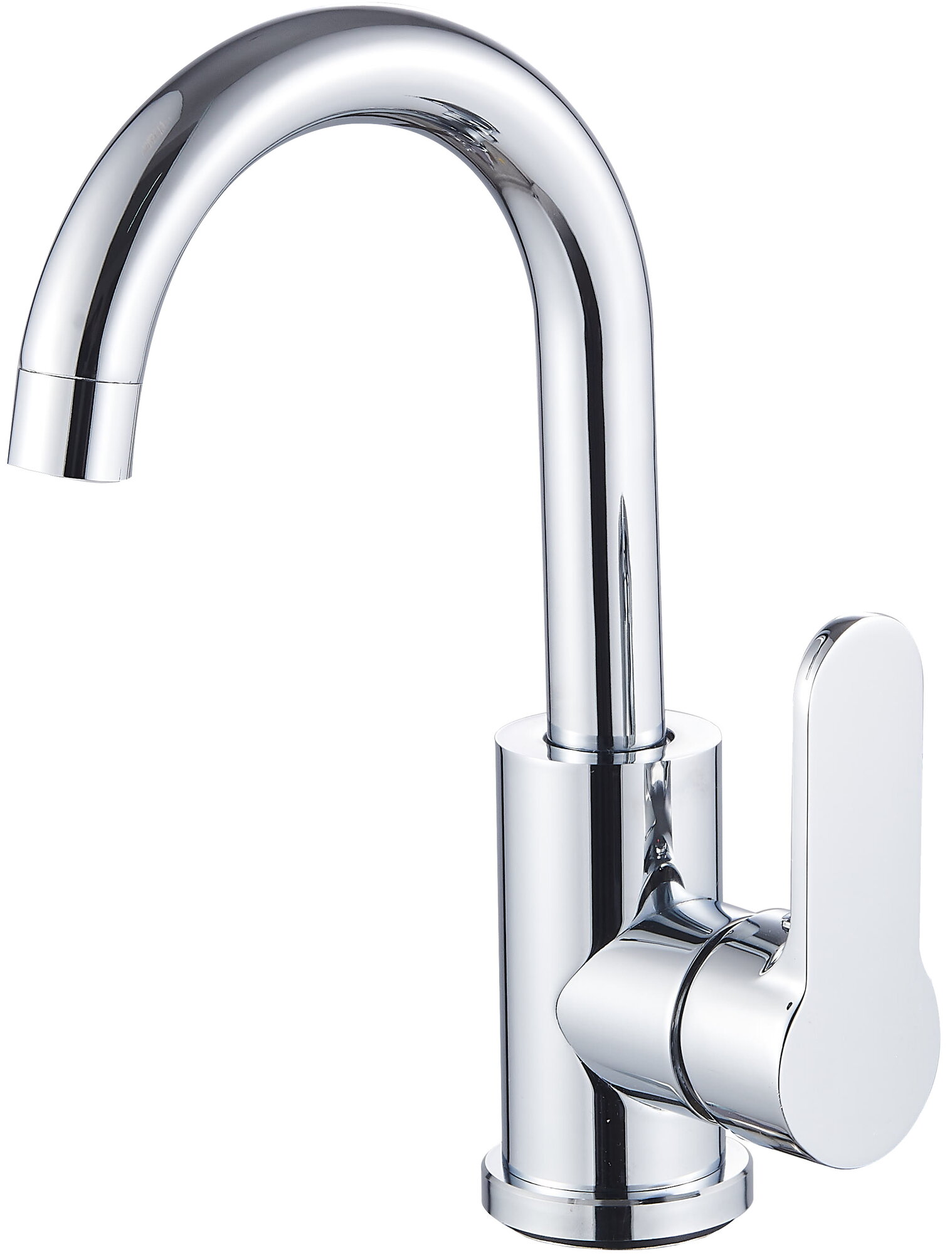 фото Смеситель для раковины GEKTOR 35-02, поворотный J-обр. излив, нерж. сталь, хром