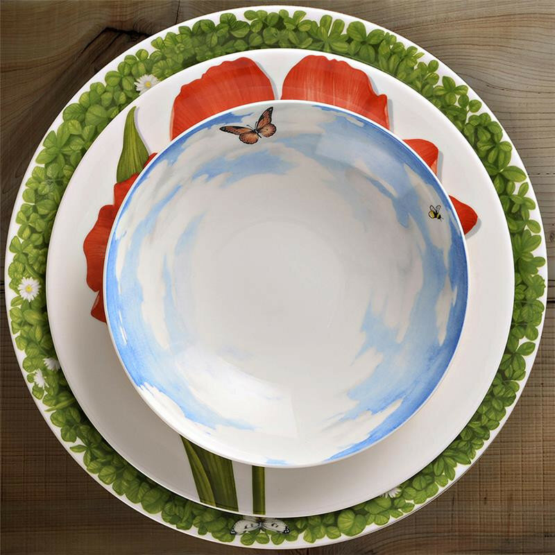 Тарелка суповая 20,5 см Sky Prati Italiani Taitu голубая - фото №4