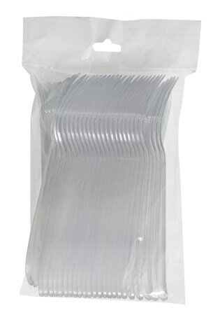 Вилка одноразовая Кристалл прозрачная 50шт, 180мм - фотография № 2