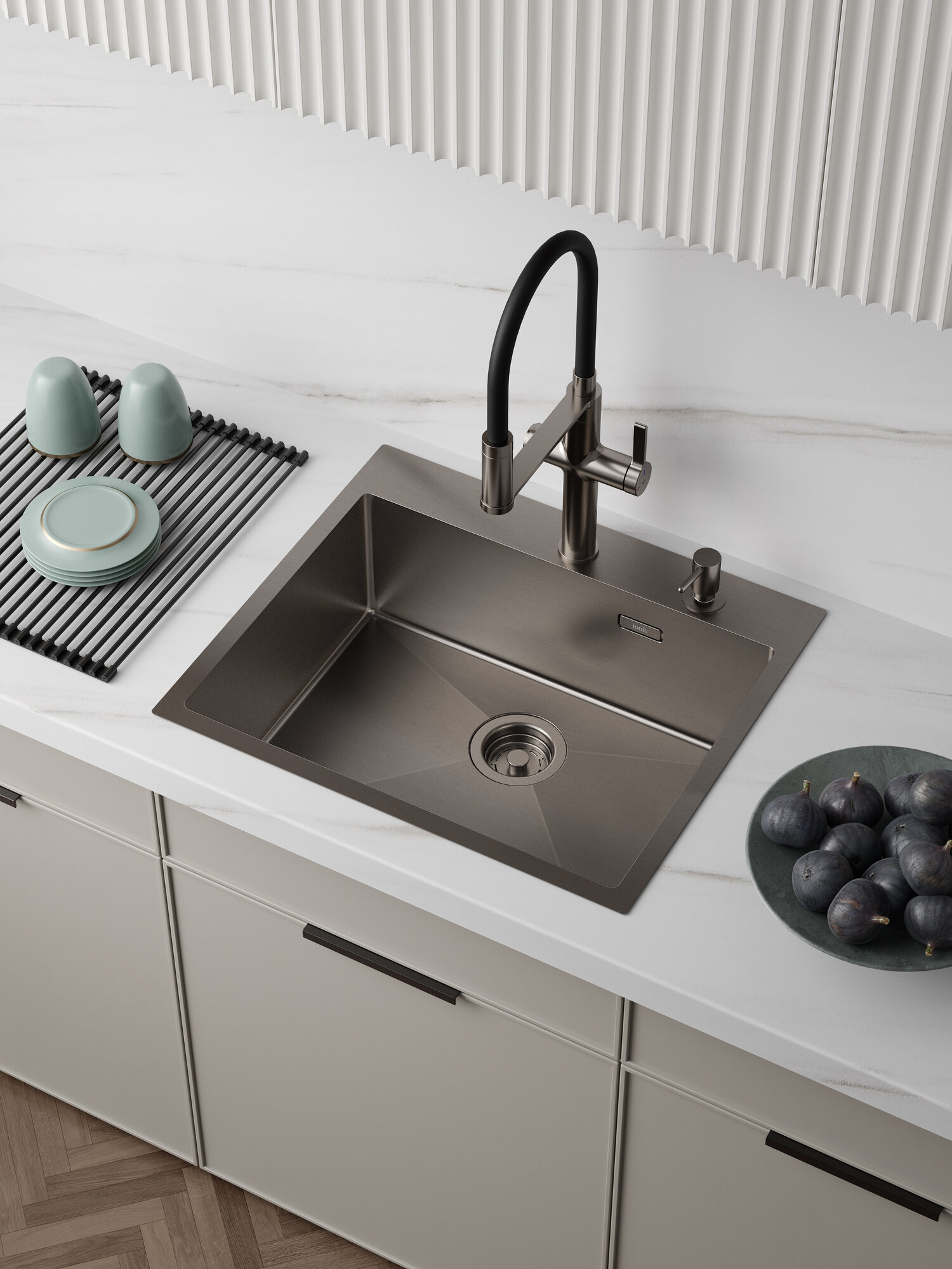 Фото товара на маркетплейсе yandex Мойка IDDIS Haze HAZ59GMi77 нержавеющая сталь графит 590*510