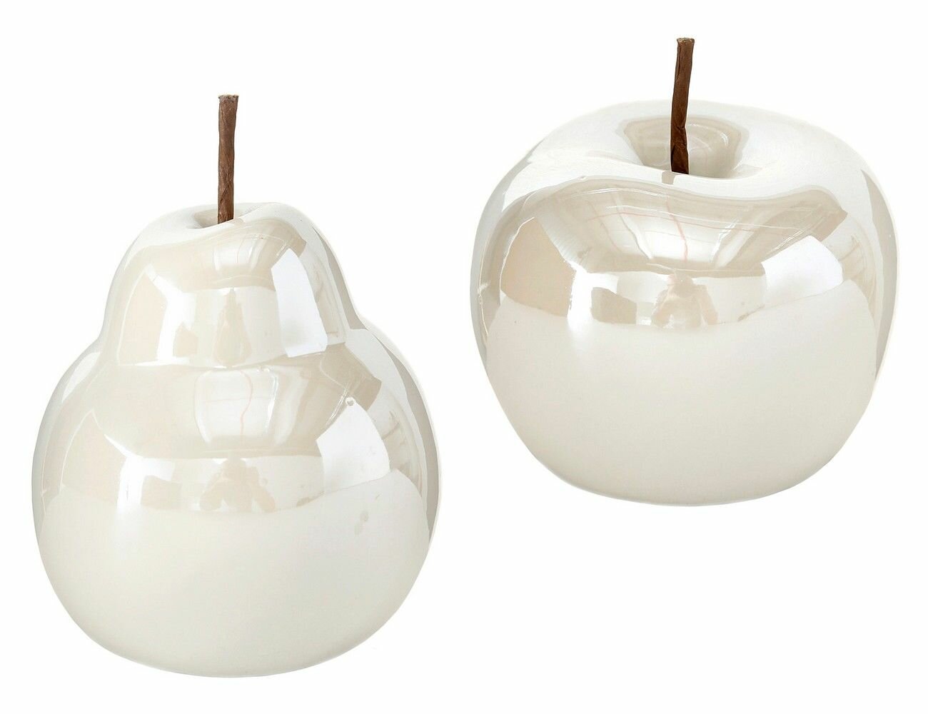 Набор декоративных статуэток фруктовые жемчужины: яблоко И груша, белый, керамика, 14-11 см, 2 шт, Boltze 1006133-набор-3