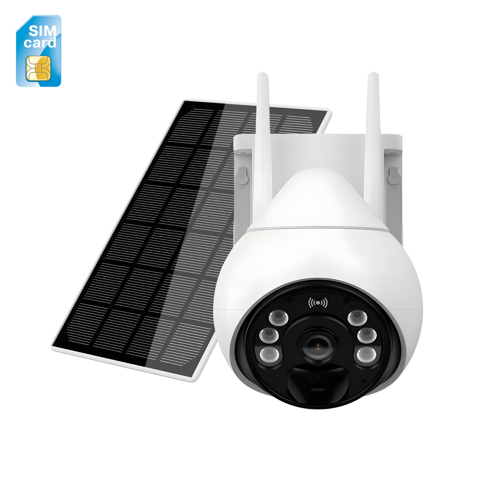 фото Поворотная беспроводная 4G 3MP уличная IP-камера СолярЛинк-4G K-69-2MP (C71560LU) с двойной солнечной панелью 8Вт и мощным аккумулятором, с записью