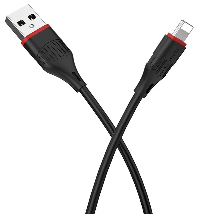 USB кабель BOROFONE BX17 Enjoy Lightning 8-pin, 1м, PVC (черный)