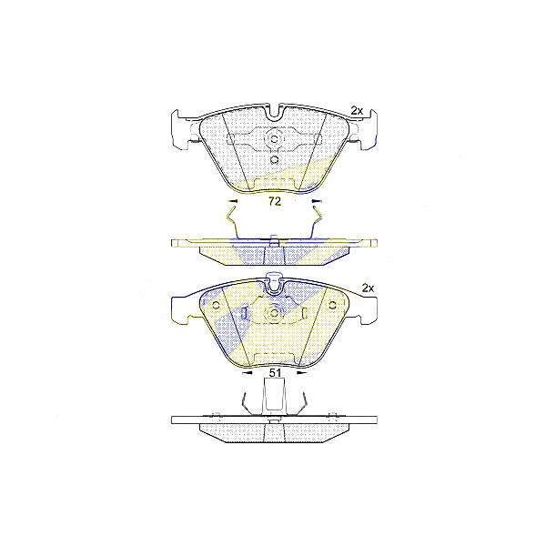 ICER 181577 (34112283865 / 34112339269 / 34116753668) колодки дисковые передние \ BMW (БМВ) e65 / e66 3.5i / 4.5i / 3.0d / 4.0d