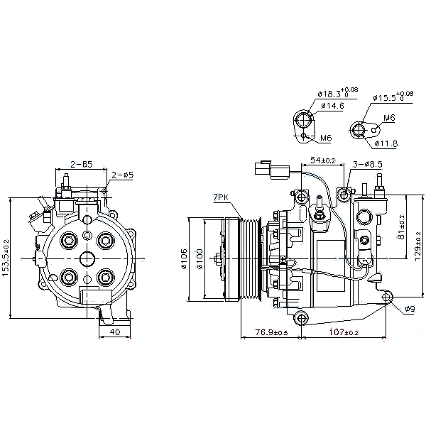 NISSENS 89246 (38800RNCZ010 / 38800RSAE010M2 / 38810RNA004) компрессор кондиционера Honda (Хонда) Civic (Цивик) 05-