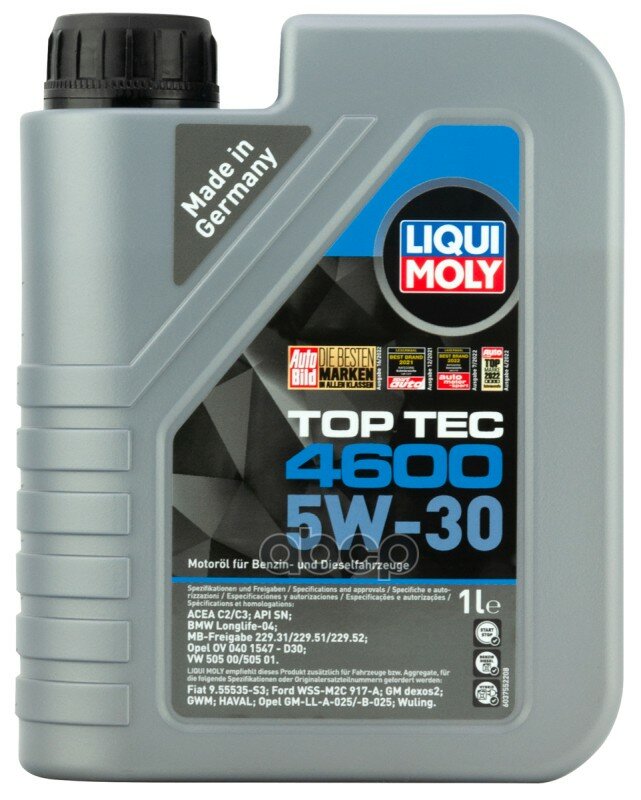 LIQUI MOLY Масло Моторное 5W-30 1Л "Top Tec 4600" (Синтетика)